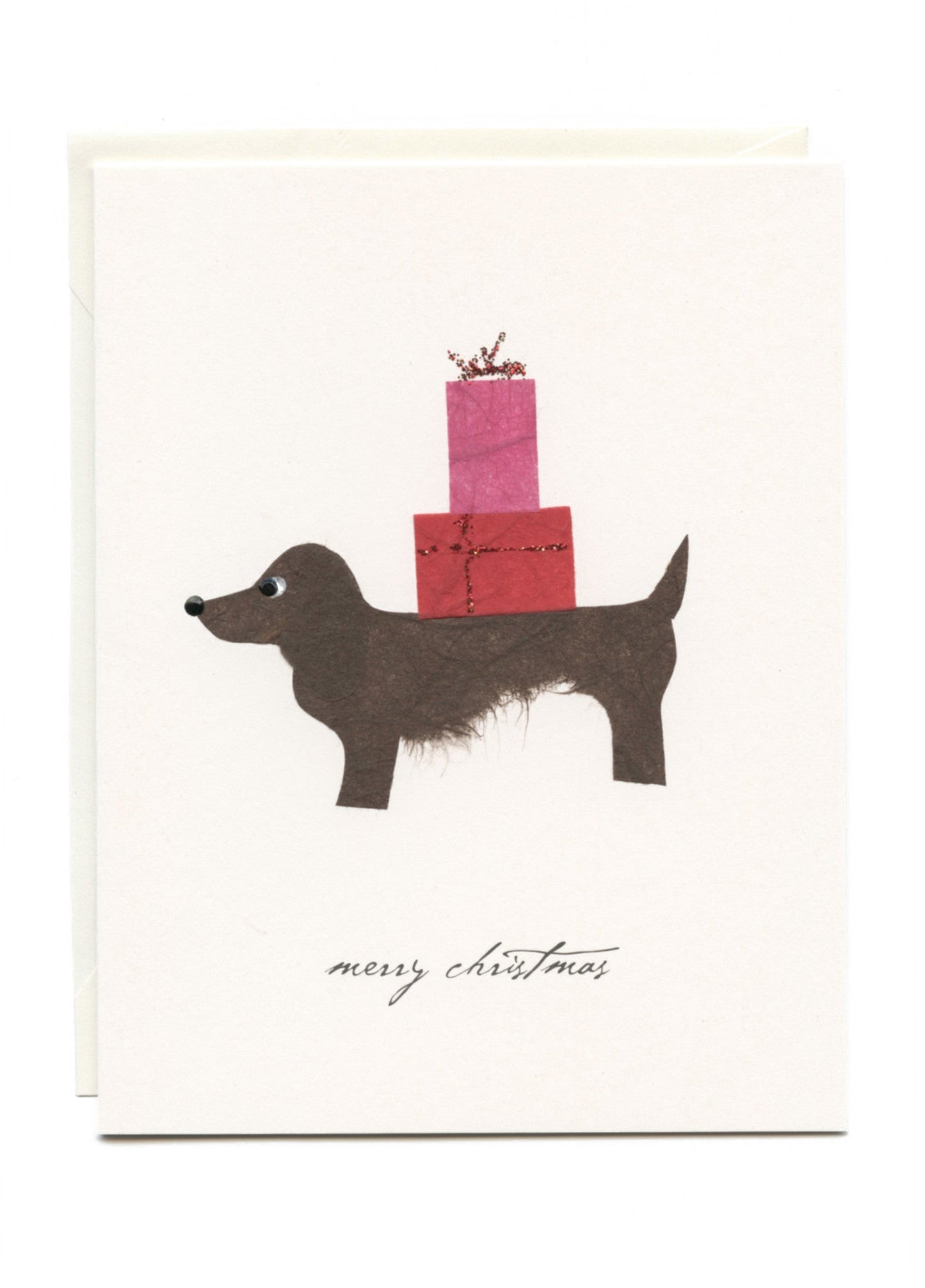 "Merry Christmas" Dog with Presents