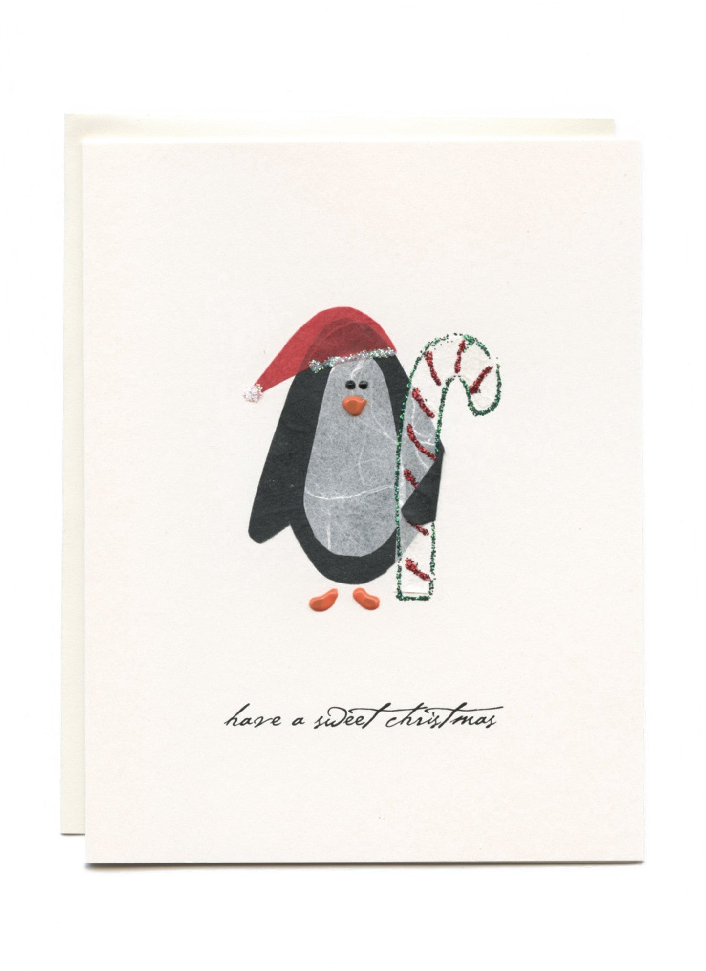 "Sweet Christmas Wishes" Penguin with Candycane