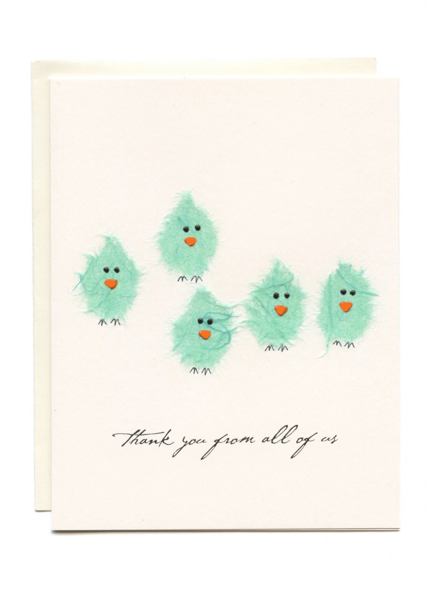 "Thank You From All of Us" 5 Teal Birds
