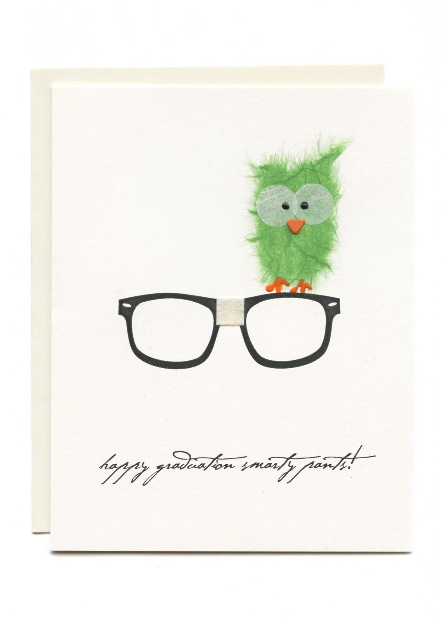 "Happy Graduation Smarty Pants" Owl on Nerd Glasses