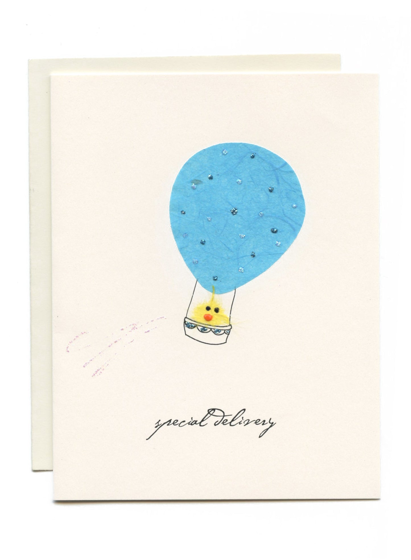 "Special Delivery" Chick in Hot Air Balloon