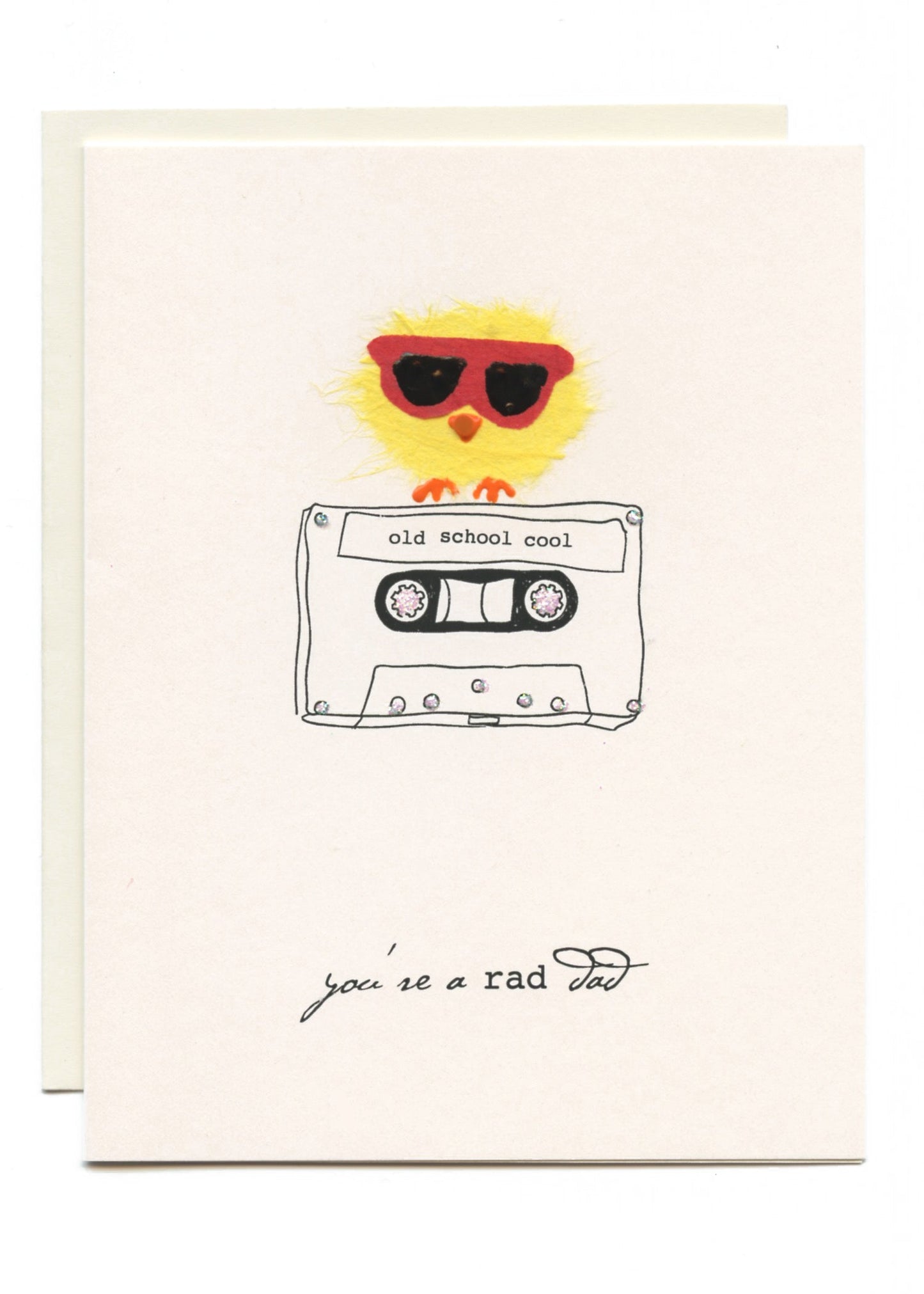 "Old School Cool - Rad Dad" Bird on Cassette Tape