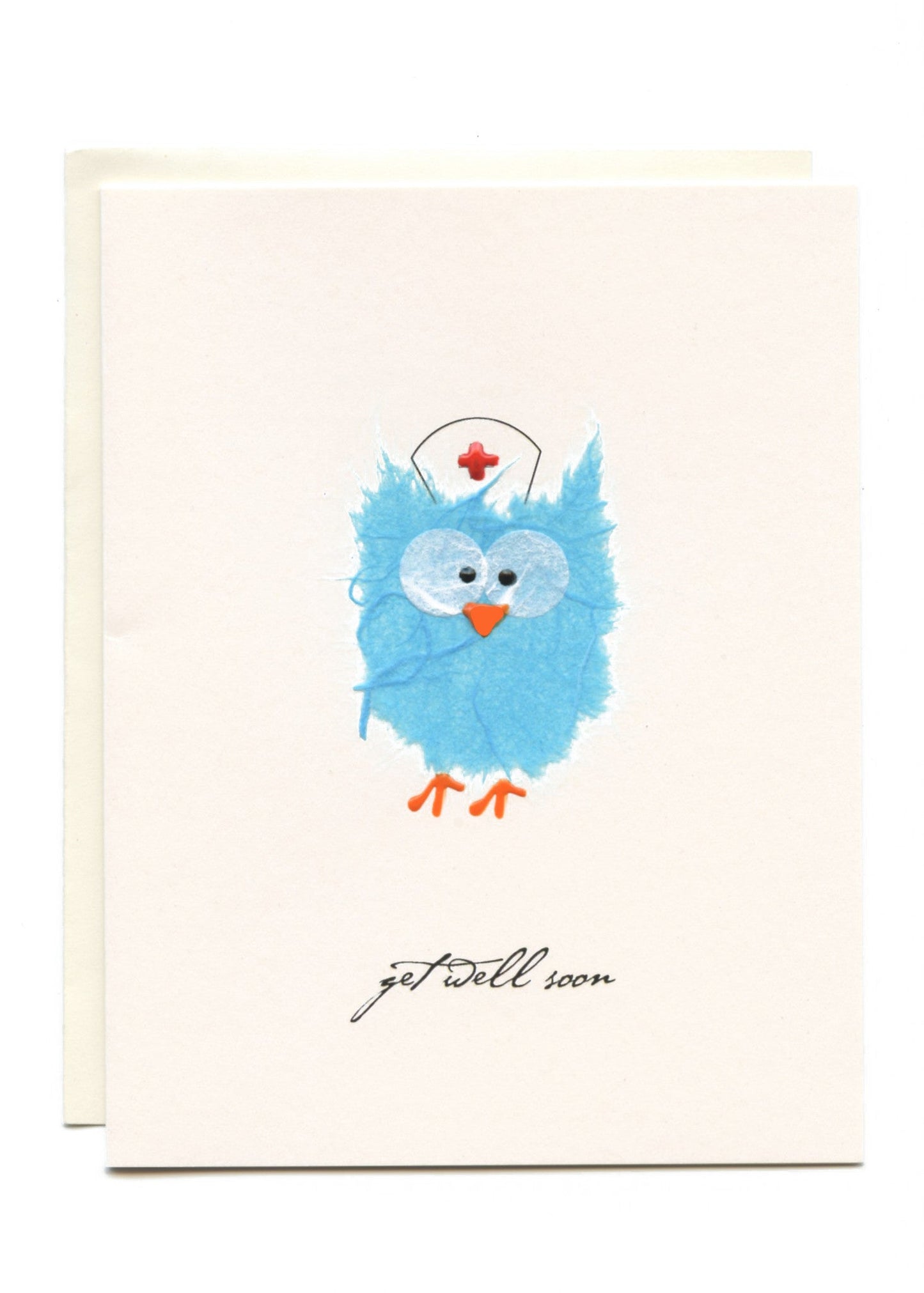 "Get Well Soon" Owl with Nurse Hat