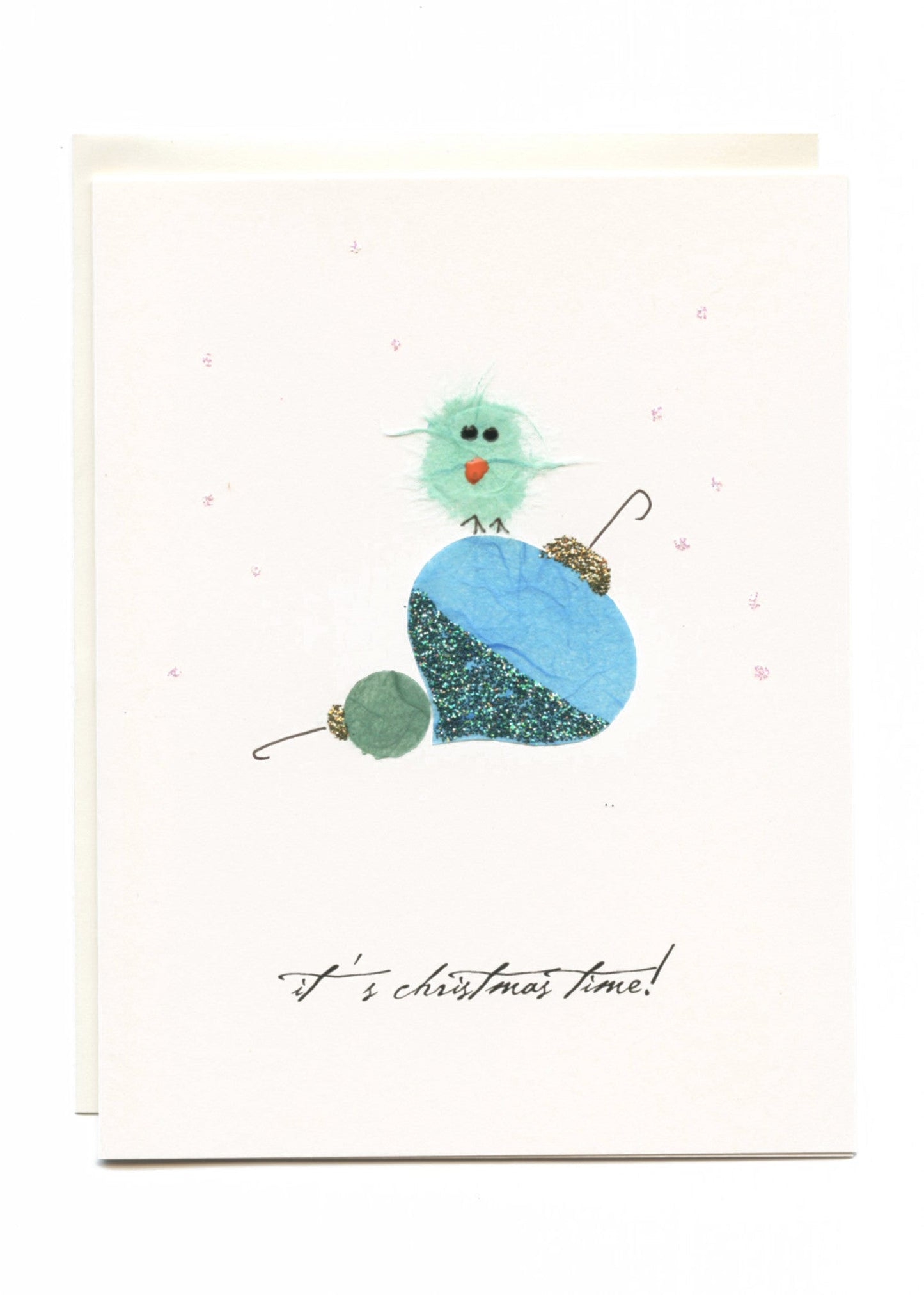 "It's Christmas Time!" Bird on Ornament