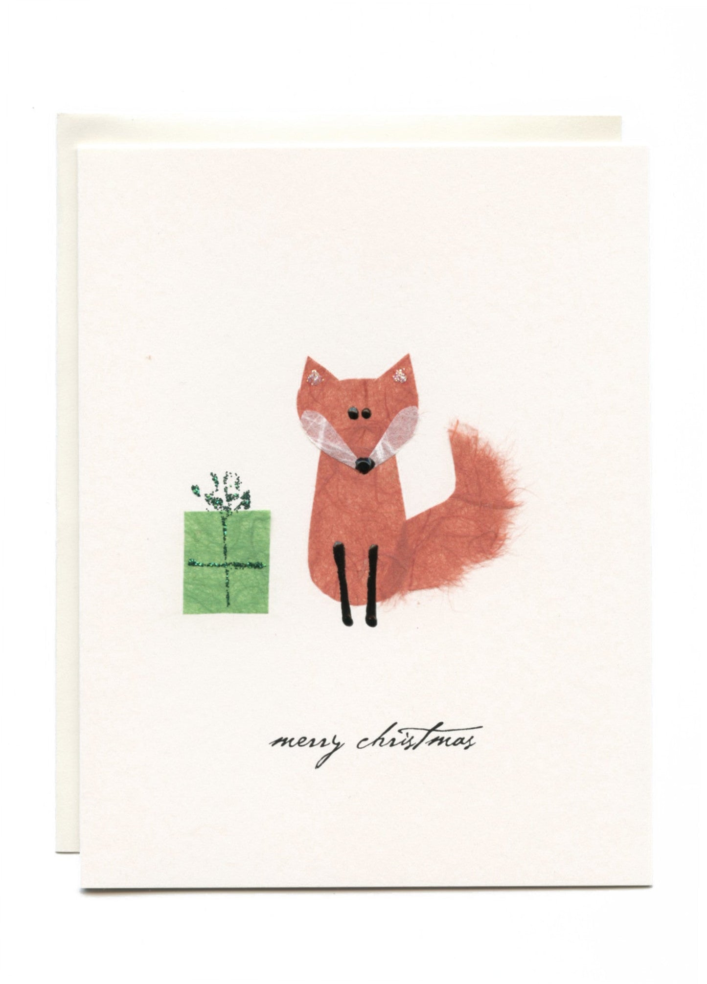 "Merry Christmas" Fox with Present