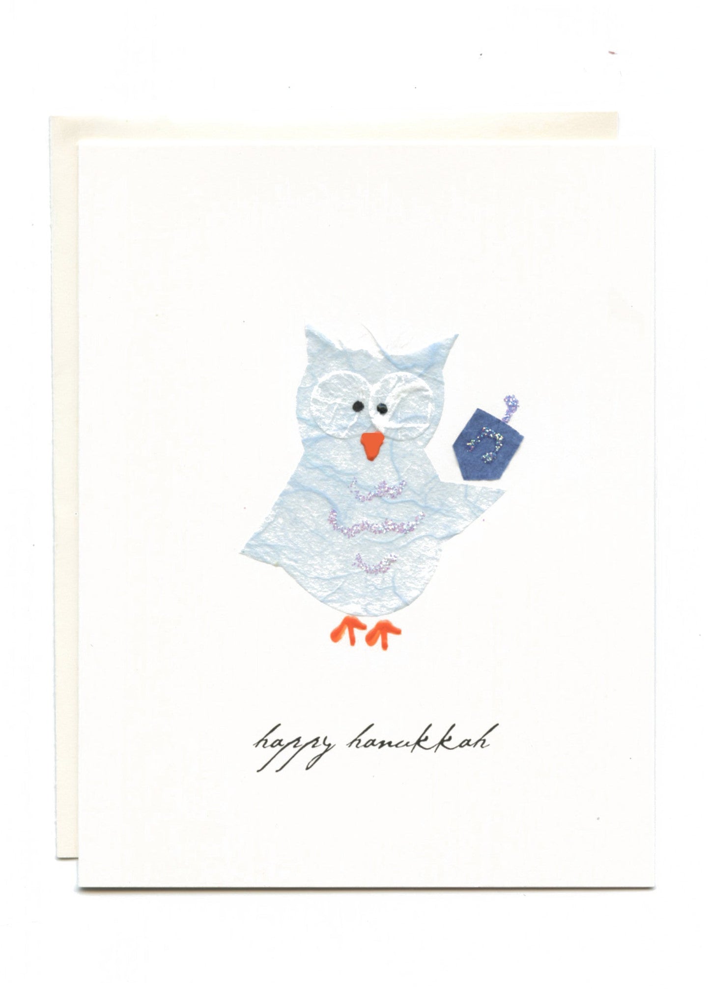 "Happy Hanukkah" Owl with Dreidel