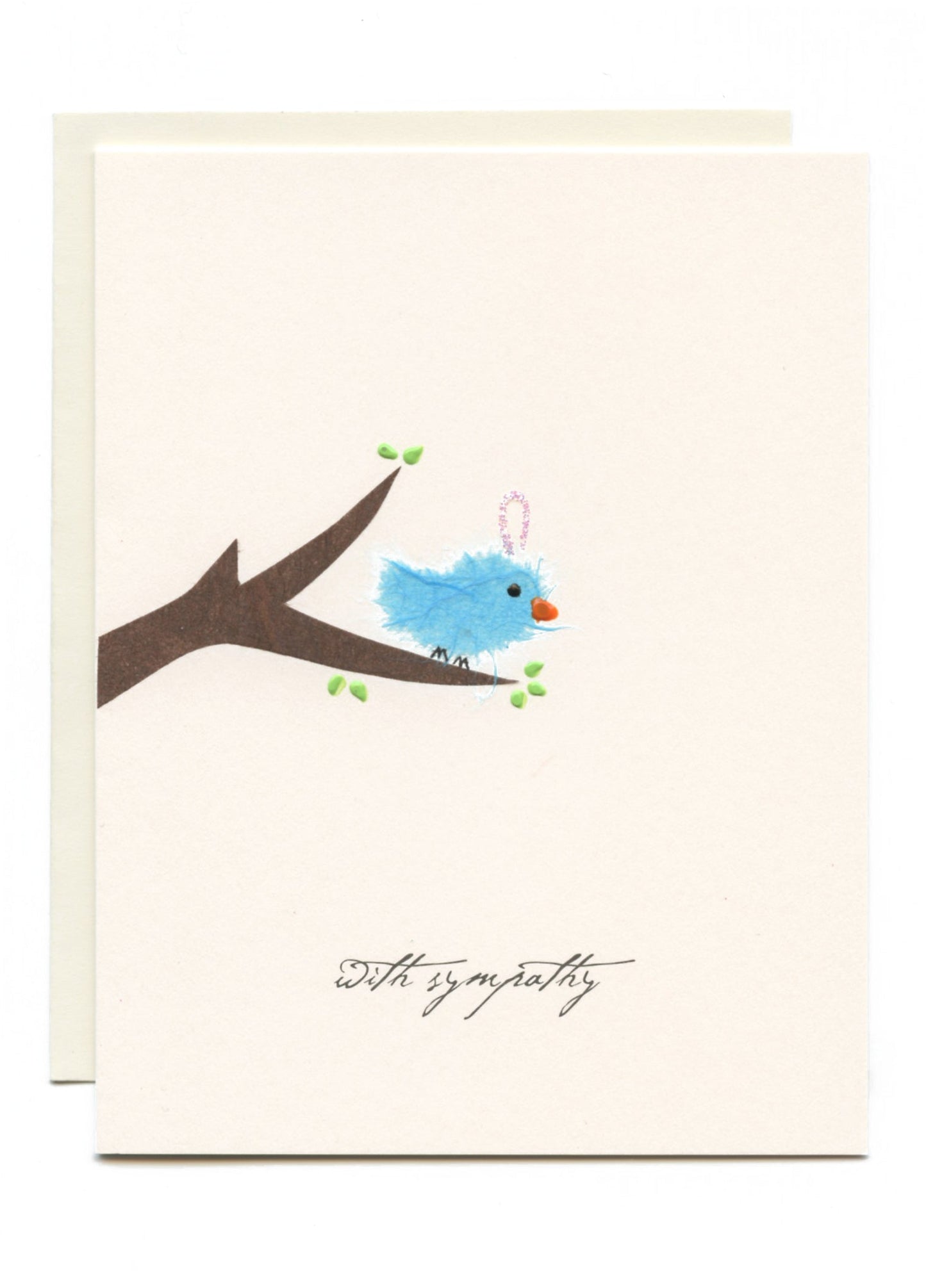 "With Sympathy" Bird on Branch