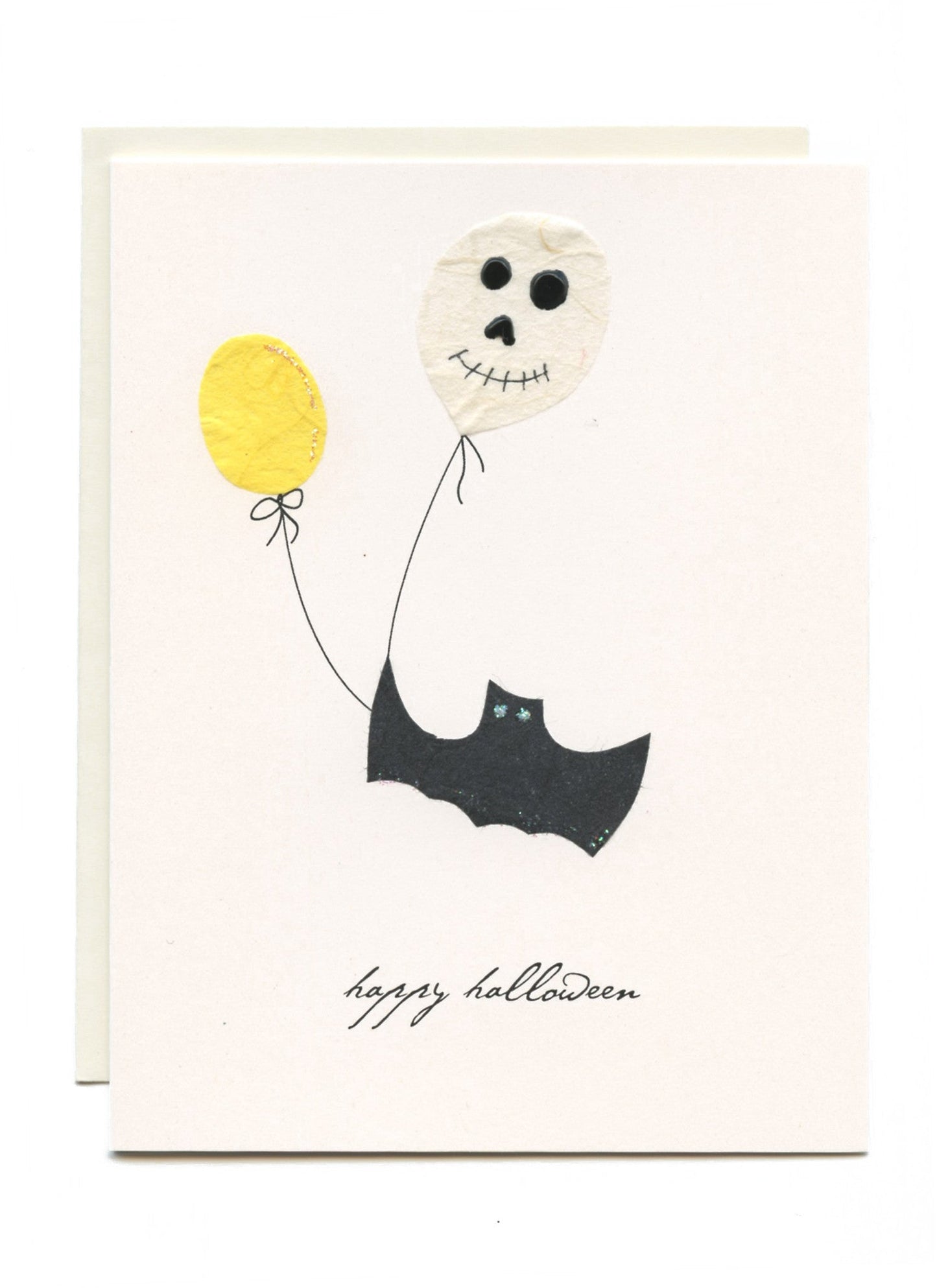 "Happy Halloween" Bat with Balloons