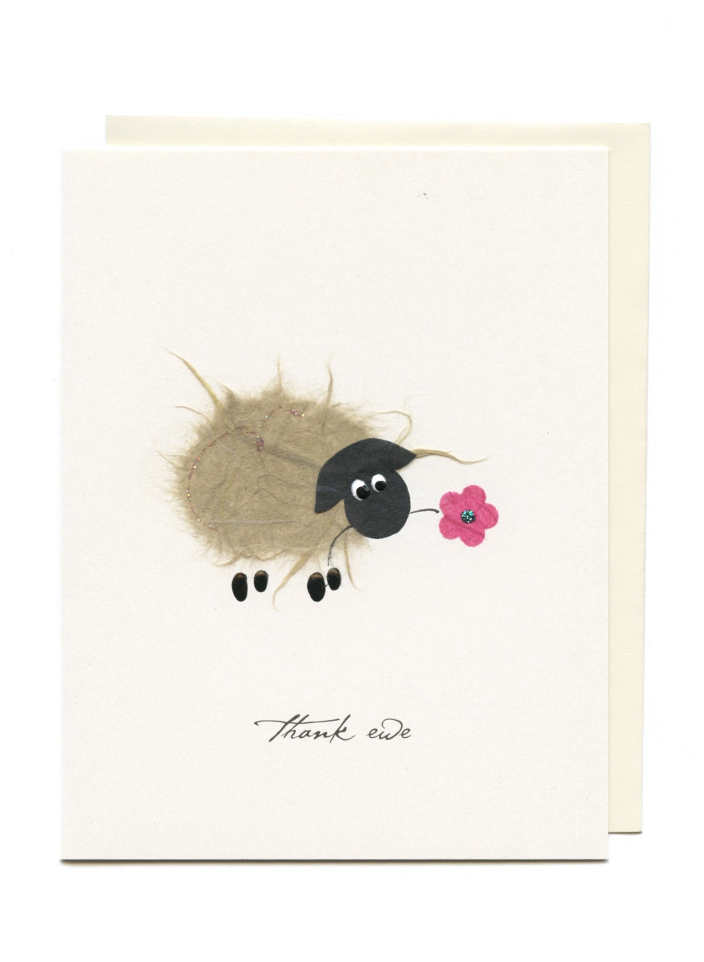 "Thank Ewe" Ewe with Flower