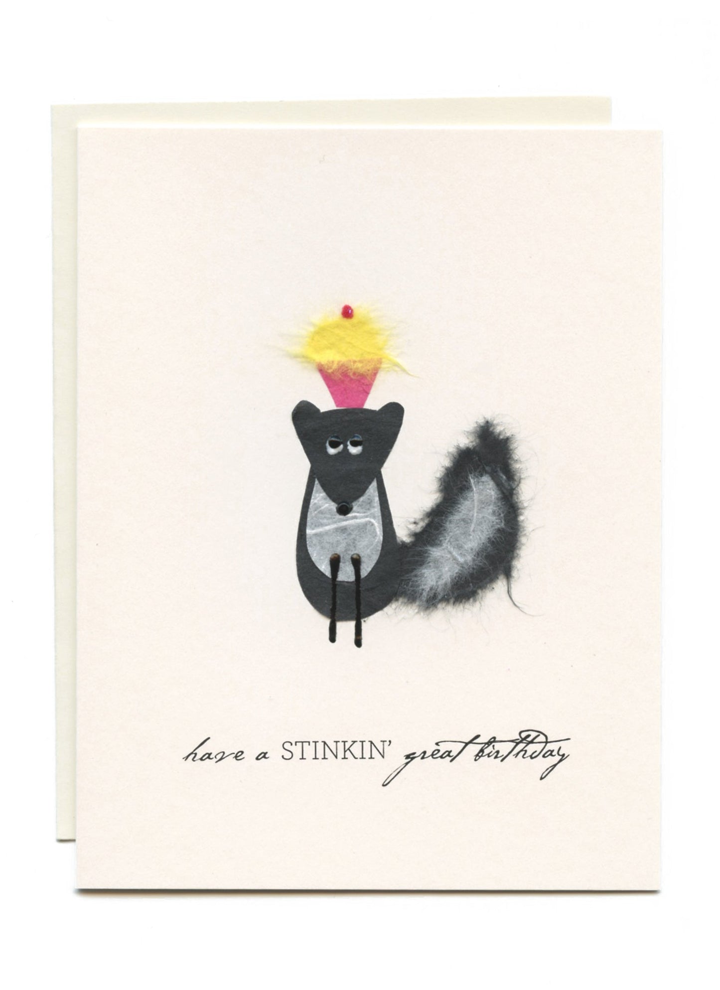 "Have a Stinking' Great Birthday" Skunk w Cupcake