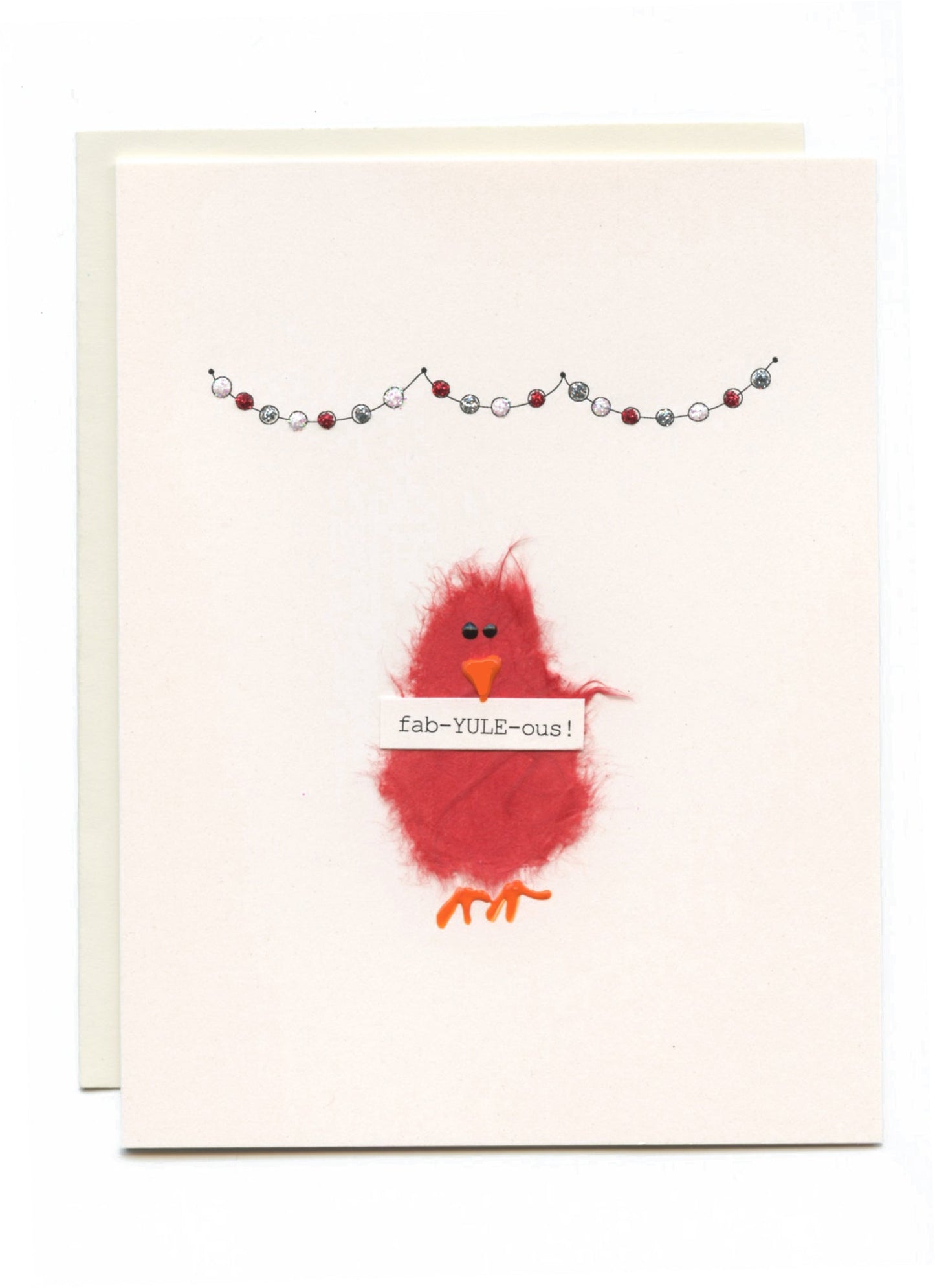 "Fab-YULE-ous" Red Bird w Banner