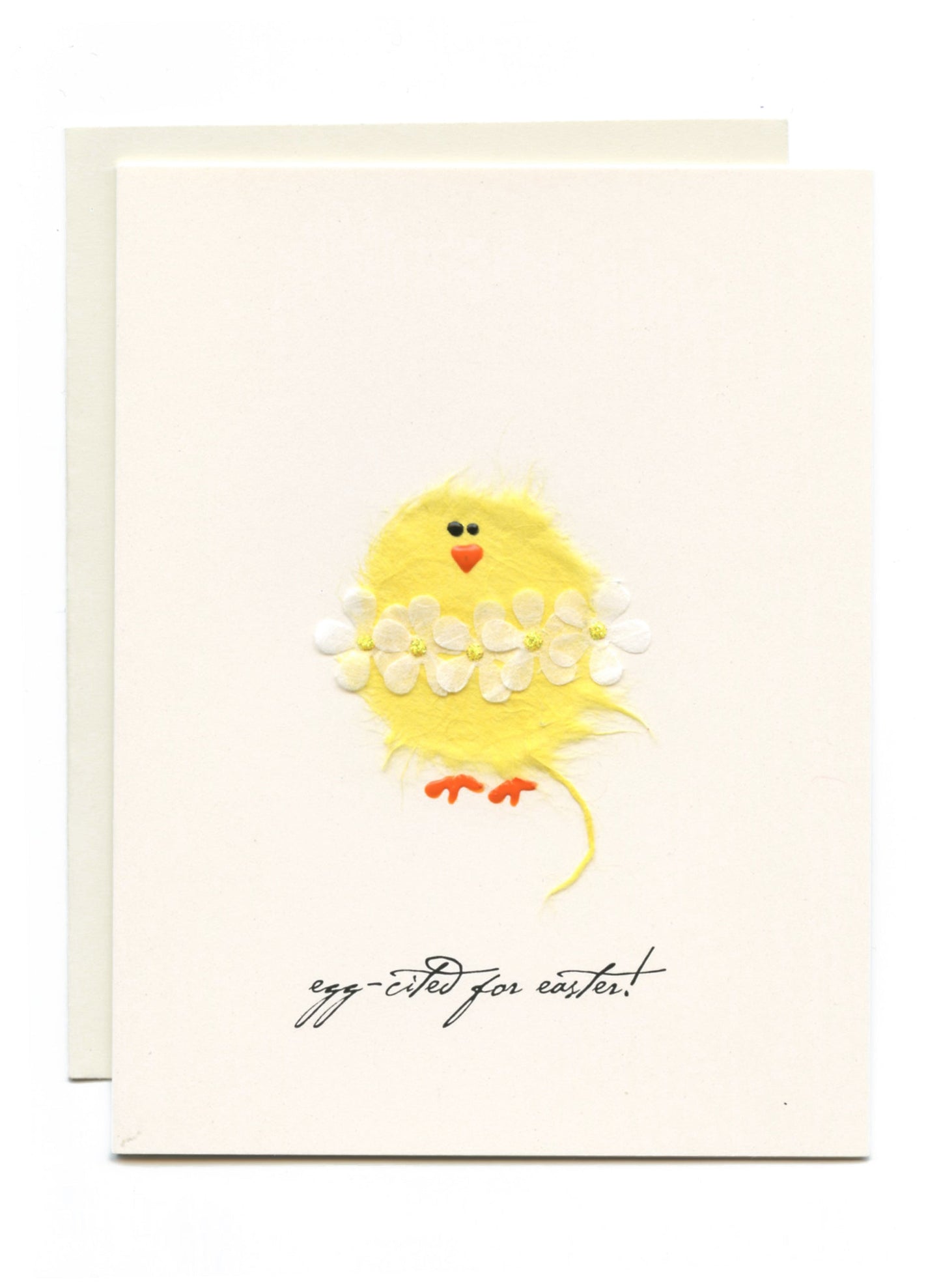 "Egg-cited for easter!" Chick w Daisy Chain