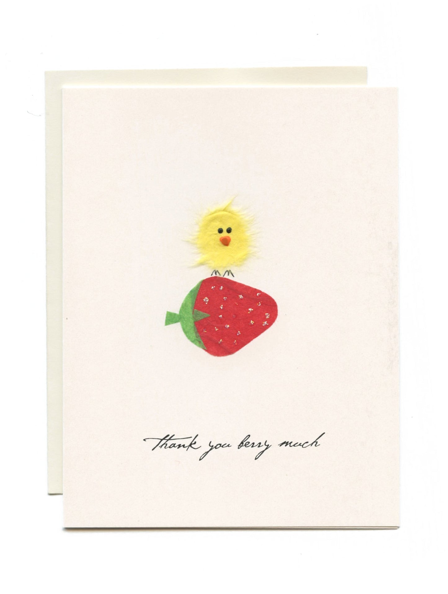 "Thank You Berry Much" Bird on Strawberry