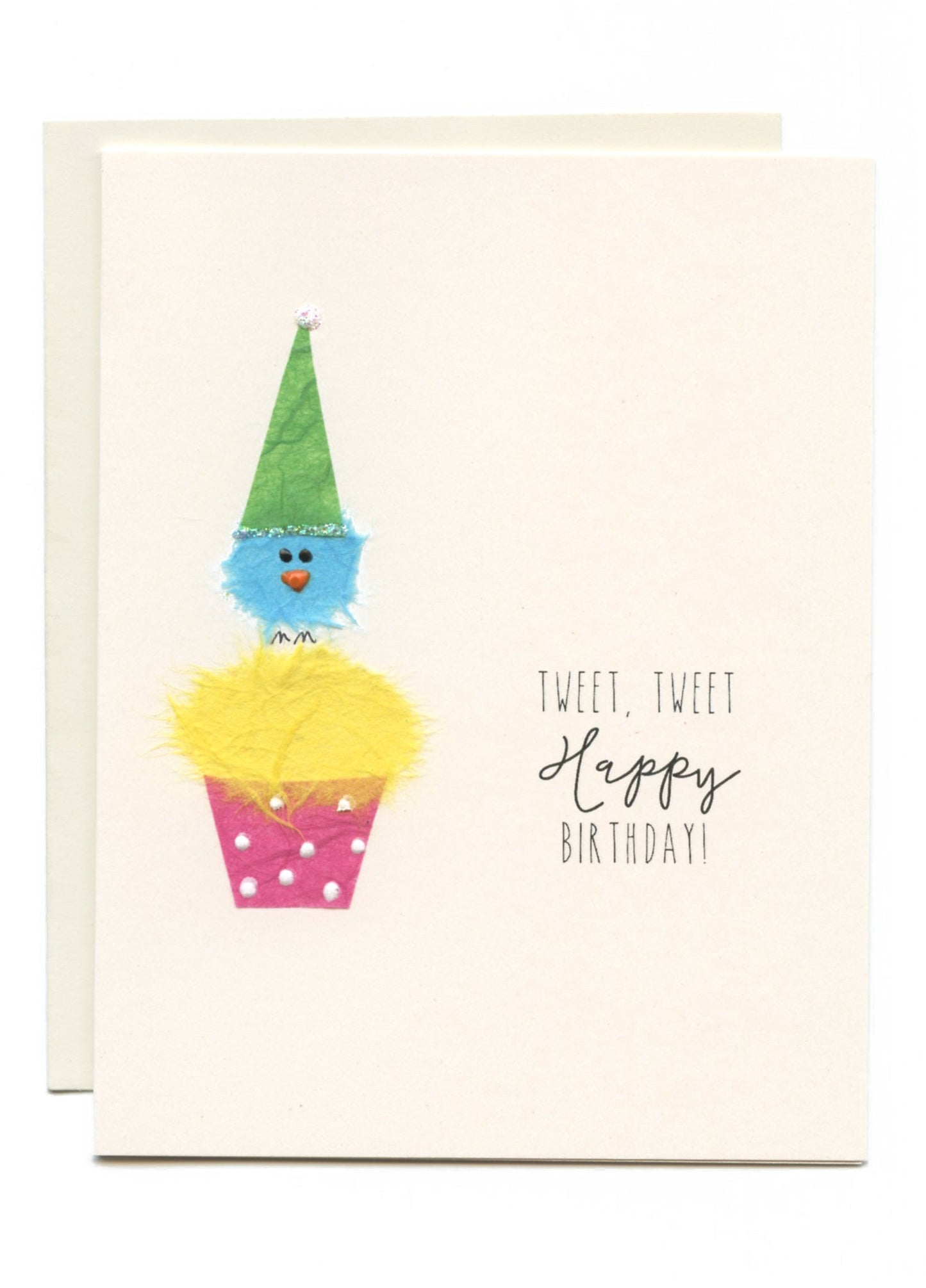"Tweet, Tweet Happy Birthday" Bird on Cupcake