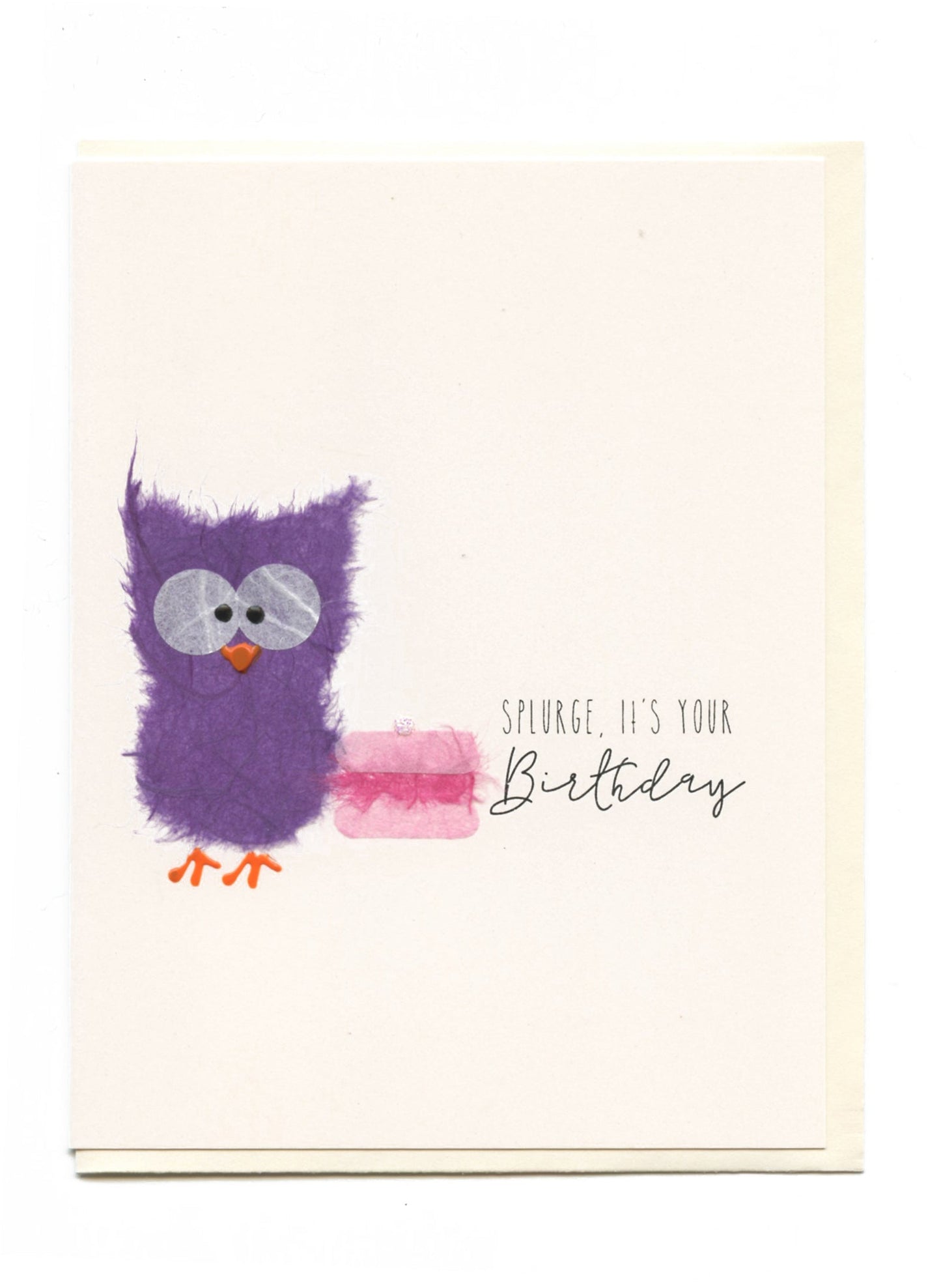 "Splurge, It's Your Birthday" Owl with Macaron