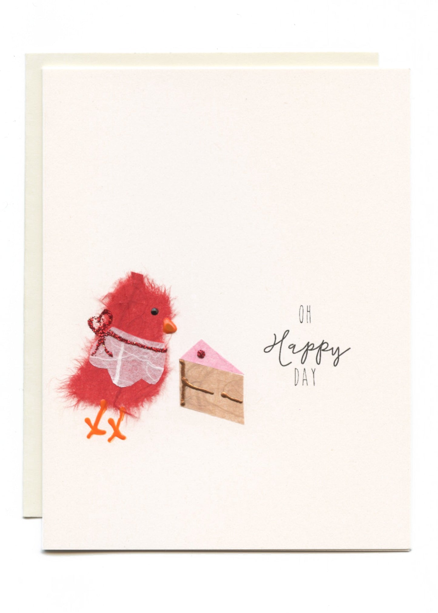 "Oh Happy Day" Red Bird with Apron