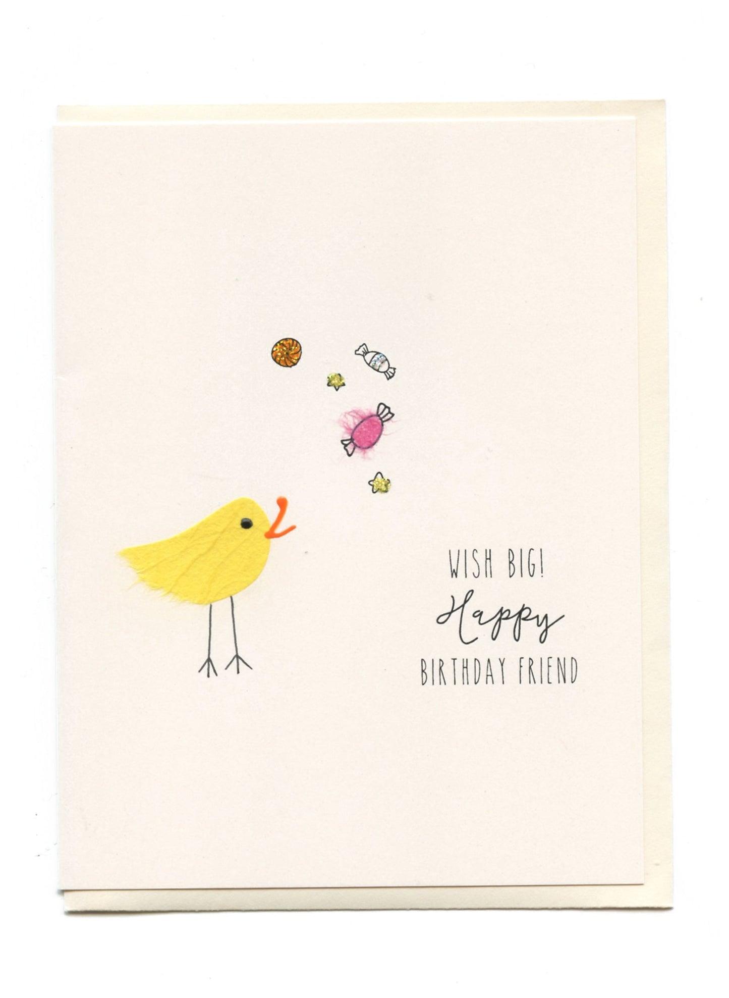 "Wish Big!" Happy Birthday Bird with Candies
