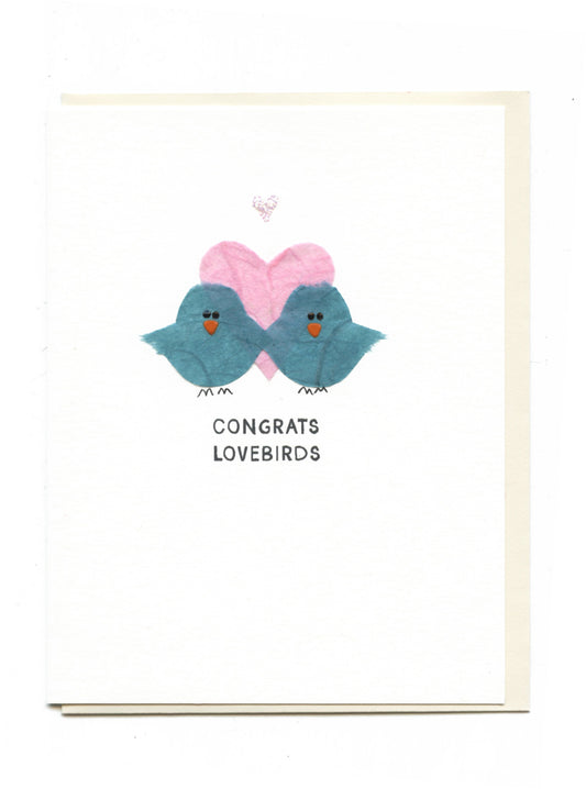 "CONGRATS LOVEBIRDS" Two Blue Birds