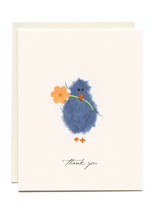 "Thank You" Blue Bird w Flower