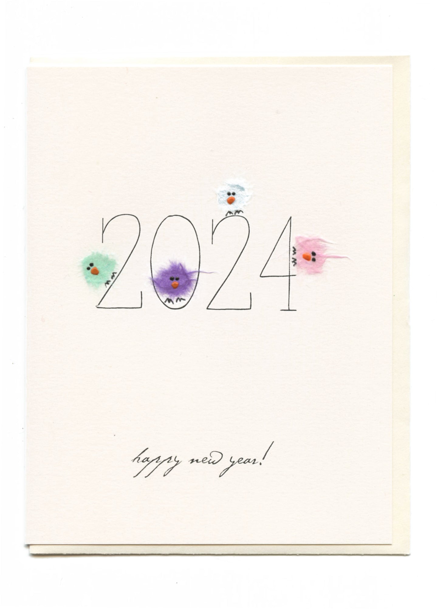 "Happy New Year" 2024 with Birds