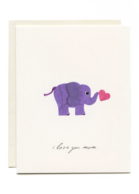 "I Love You Mom" Elephant w Heart