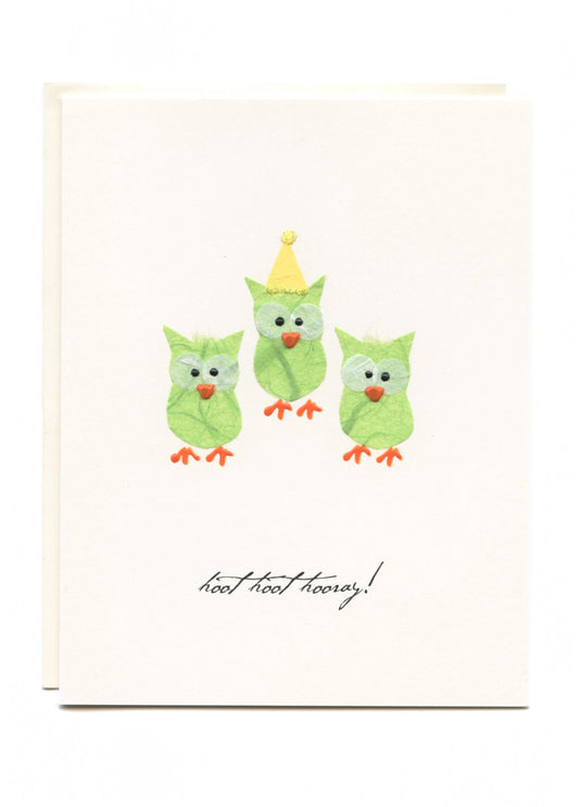 "Hoot Hoot Hooray"  Three Little Green Owls