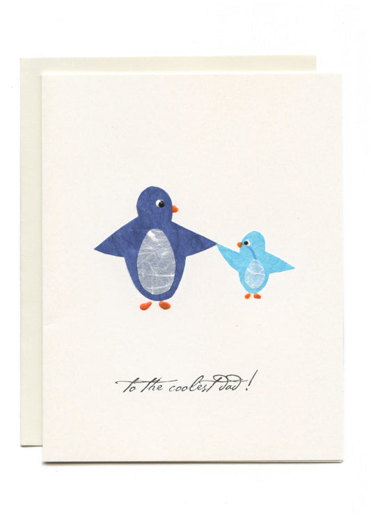"To The Coolest Dad!" Two Blue Penguins