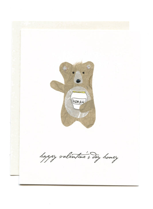"Happy Valentine's Day Honey"  Bear with Honey Pot