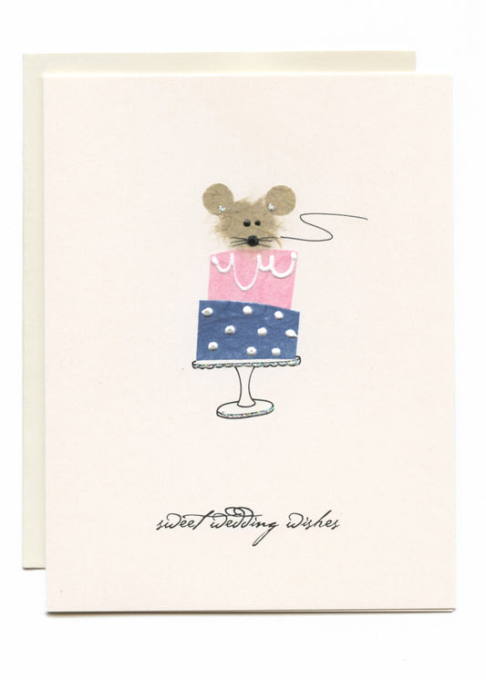 "Sweet Wedding Wishes"  Mouse on Cake