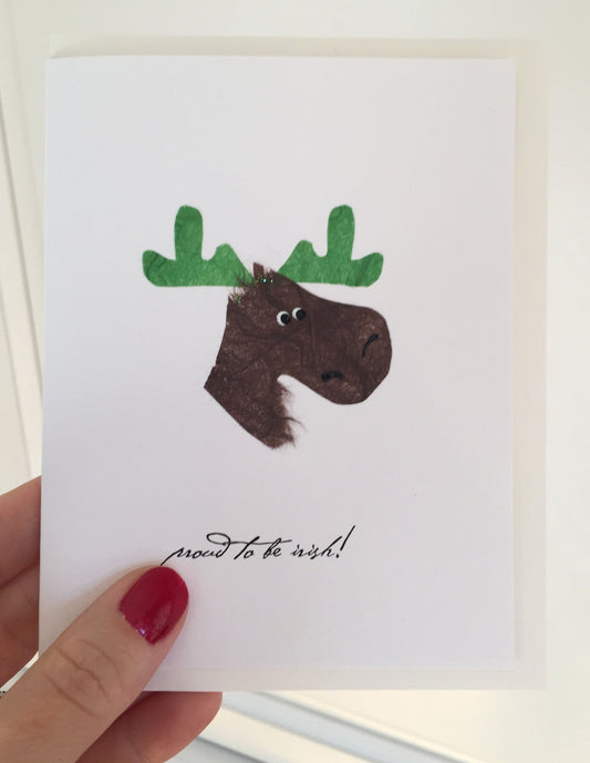 "Proud to be Irish"  Moose with Green Antlers
